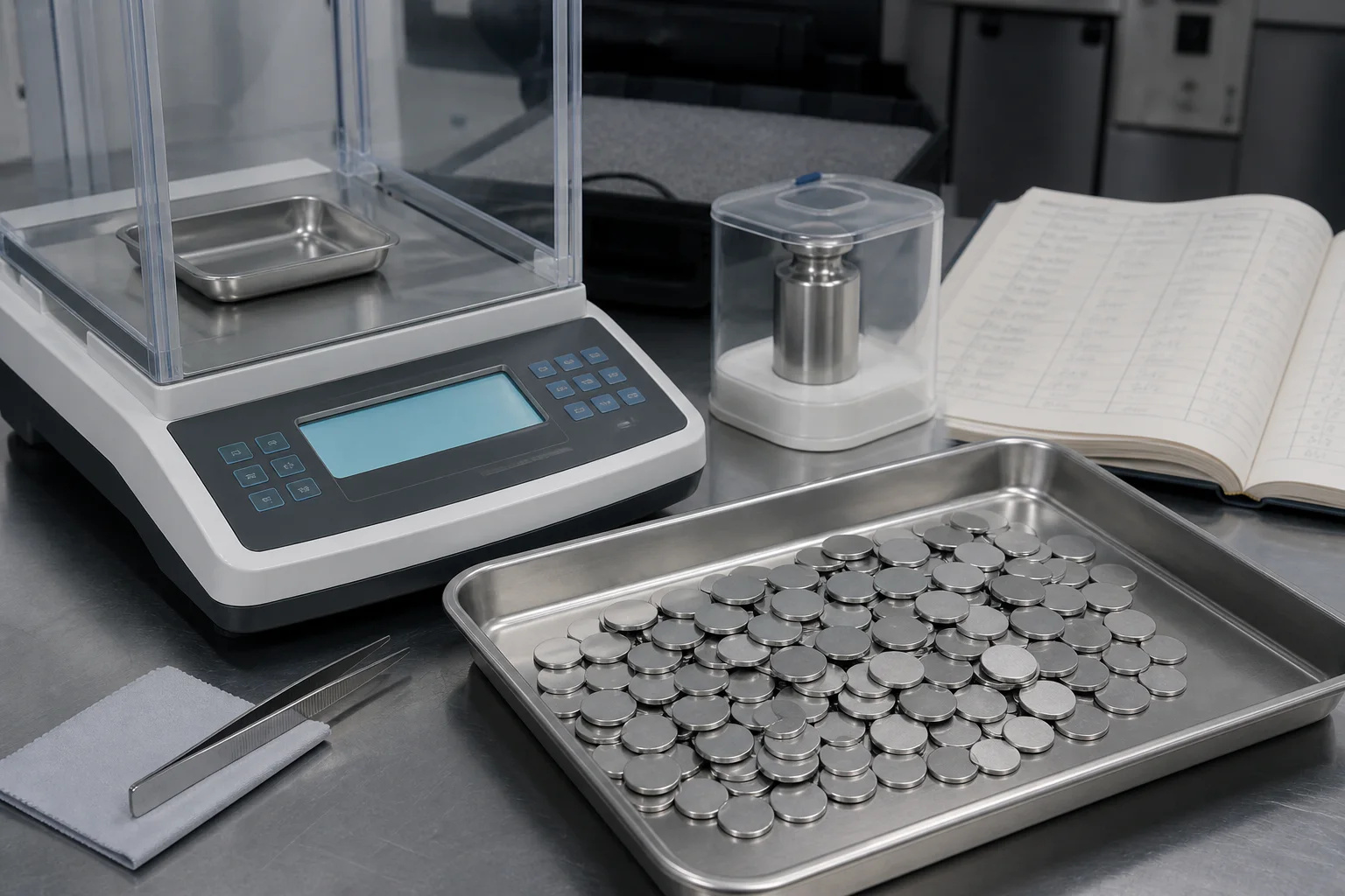 A finite supply of physical units measured on an institutional metrology bench